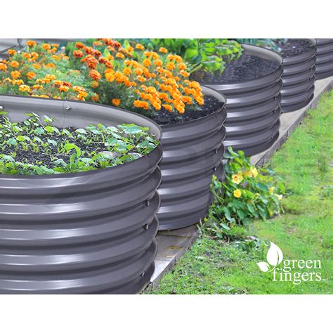 oval metal raised garden bed planter